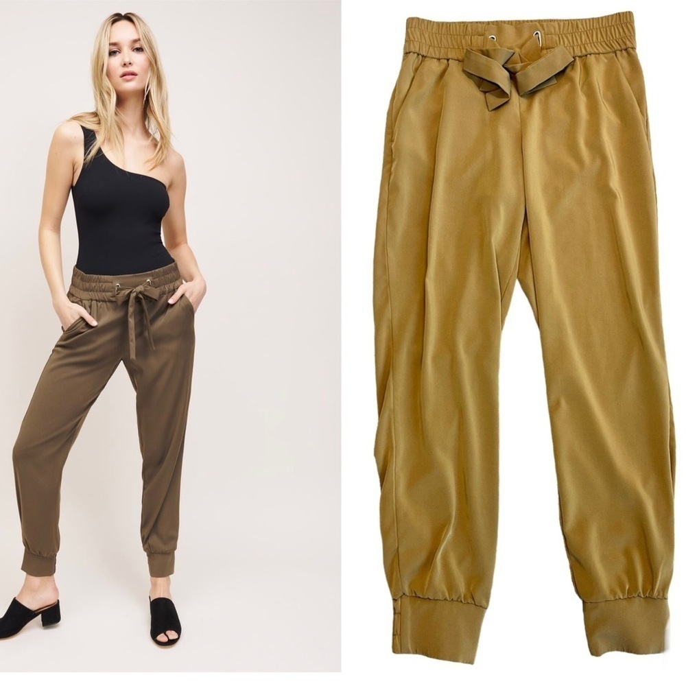 Dynamite mustard Brown Sacha belted jogger pants Sz S